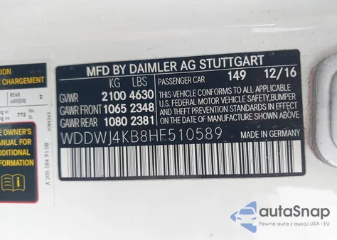 2017 Mercedes-Benz C 300 4Matic из США, поврежденный, VIN WDDWJ4KB8HF510589